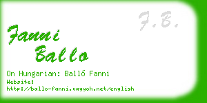 fanni ballo business card